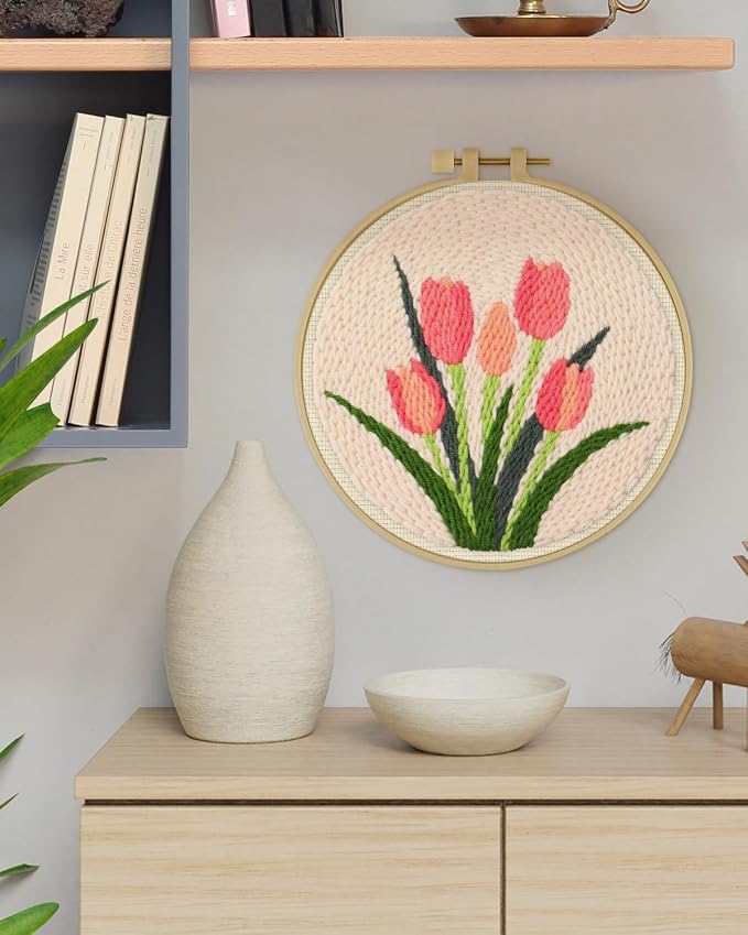 ERKOON Punch Needle Kit Beginners Adults, DIY Easy Flower Embroidery Set - Image 7