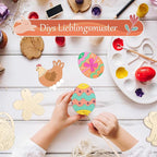 80PCS Wooden Easter Ornaments to Paint, 8 Styles DIY Blank Unfinished Wood - Image 6