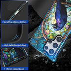 for Samsung Galaxy S24 Ultra Case, Crow Faux Stained Glass Pattern Glossy 2 in - Image 4