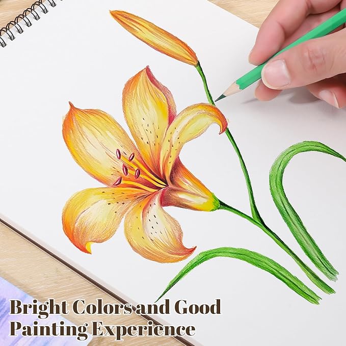 4 Pack Sketch Book, 9 x 12 Inch Sketchbook, 68lb/100gsm Top Spiral Bound Sketch - Image 4