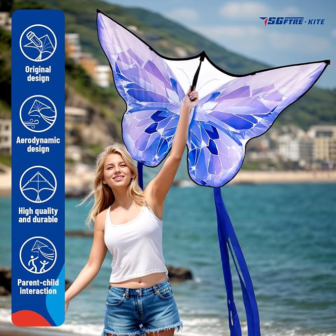 SGftre Golden Butterfly Design Kites ，Outdoor Work Colorful Kite Long - Image 2