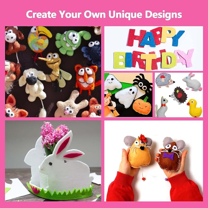 45Pcs Felt Fabric Sheets 6 x 6 inches, 1mm Thick Felt Fabric Square - Image 7