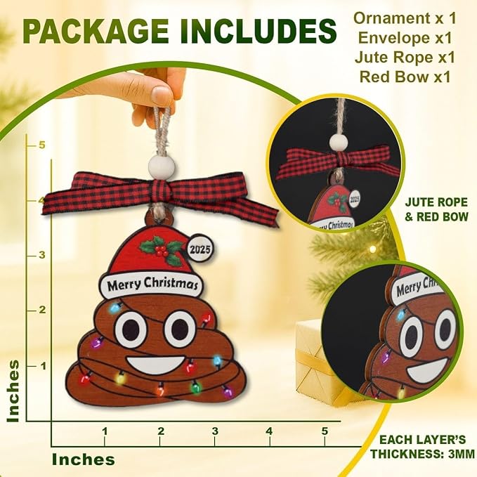 Poop Christmas Ornament - Image 2