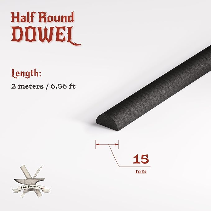 The Foamory's No Waste Half Round EVA Foam Dowel. 15mm x 2M Length. High-Density - Image 2