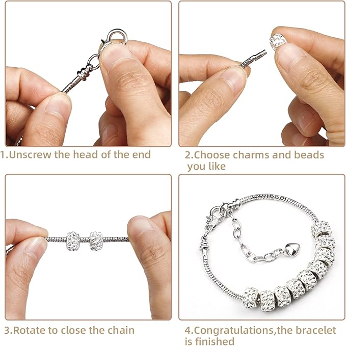 10PCS Snake Chain Charm Bracelet - Image 5