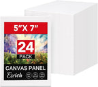 ESRICH Small Canvases for Painting 5x7IN, 24 Pack Small Canvas Boards Painting by ESRICH