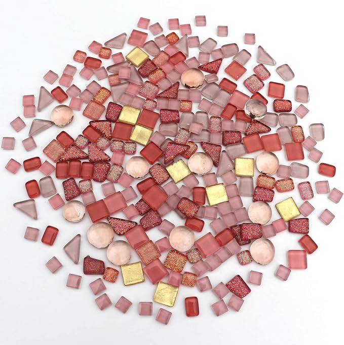 LITMIND Assorted Pink Irregular Crystal Mosaic Tiles, 9oz Value Pack - Image 2