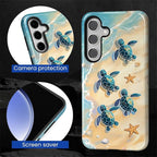 for Samsung Galaxy S23 FE Case, Sea Turtle Beach Pattern Glossy 2 in 1 - Image 6