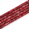 190pcs 4x2mm Red Natural Sea Sediment Imperial Jasper Heishi Disc Rondelle by LIFAVOVY