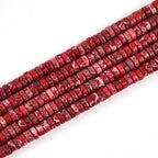 190pcs 4x2mm Red Natural Sea Sediment Imperial Jasper Heishi Disc Rondelle by LIFAVOVY