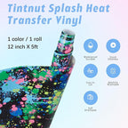 Tintnut Blue Green Splash Heat Transfer Vinyl Roll, stretch washable, works - Image 2