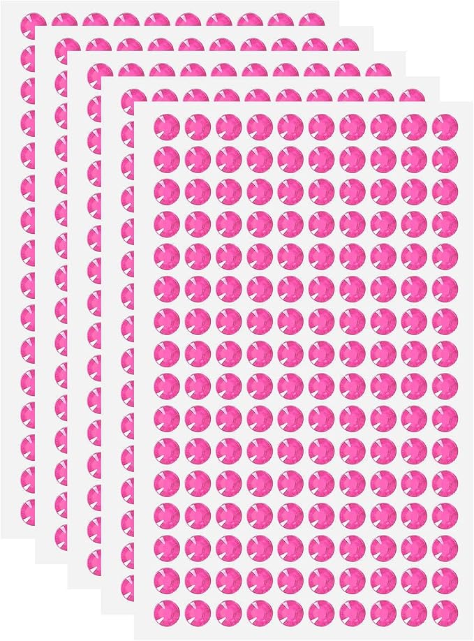HARFINGTON 5 Sheet/800pcs Rhinestone Adhesive Stickers Self Adhesive Acrylic by HARFINGTON
