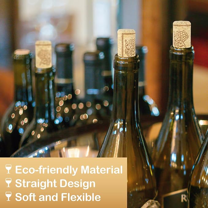 35 Pack Straight Wine Corks, #8 Soft Wood Cork Stoppers, 7/8" x 1 3/4" Corks - Image 3