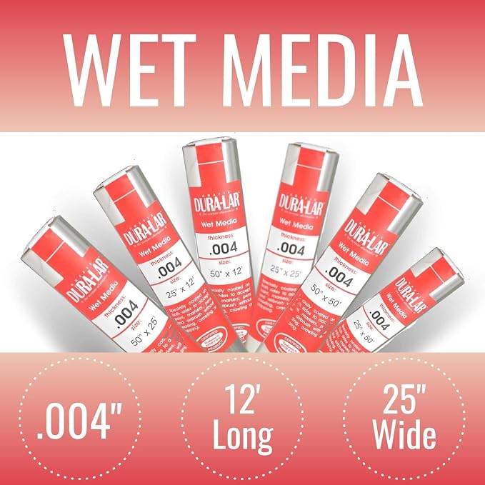 Grafix Dura-Lar 0.004" Film, Ultra Clear Wet Media 25" x12', Plastic Film - Image 2