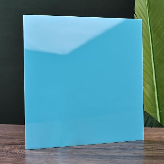 6 PCS Light Blue Cast Acrylic Opaque Plastic Sheet 8 x 8 Inch, - Image 2