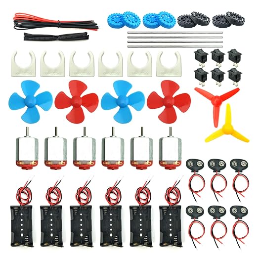 EUDAX 6 Set DC Motors Kit, Mini Electric Hobby Motor 3V -12V 25000 RPM Strong by EUDAX