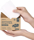 Poesie Travel Laundry Detergent Sheets Fresh Linen 40 Count Liquidless Portable No Waste Laundry Soap Sheets for Travel Dorm Home