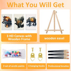 Mandun 3 Pack Paint by Numbers for Adult, Animals Paint by Numbers Kit for - Image 4
