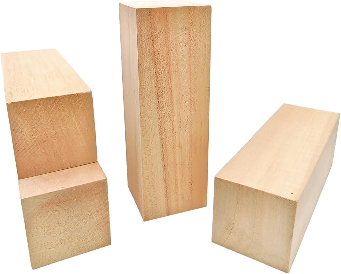 4Pcs Unfinished Basswood Blocks-2x2x6 Inch Rectangular Linden Wood Blocks - Image 6