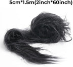 Shaggy Plush Faux Fur Fabric Precut Strips Black Fur Fluffy Fuzzy Craft Fur - Image 2