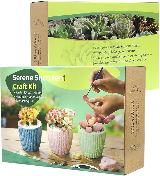 Microland Crafts for Teens Succulents Flower Making Kit, Teen Crafts Air Dry - Image 7