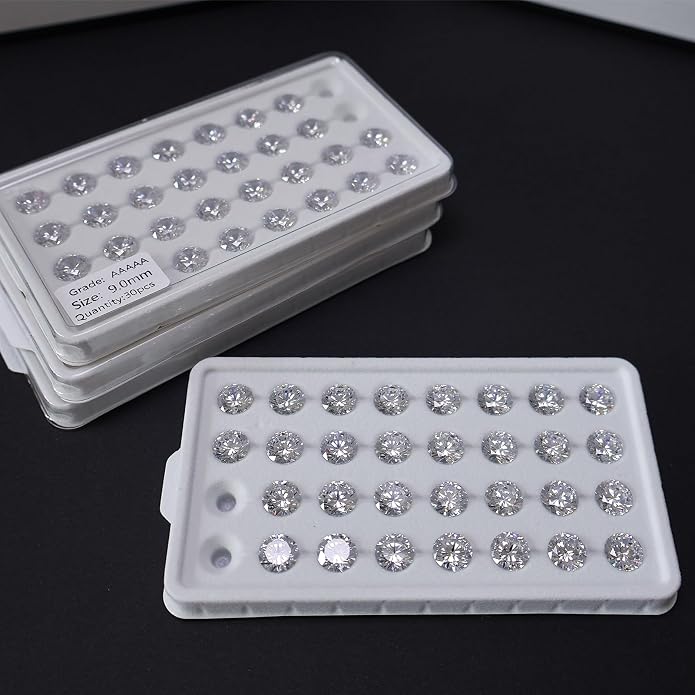 Round Cut White Cubic Zirconia Stones, 5A Quality, Loose CZ Synthetic Gemstones - Image 3