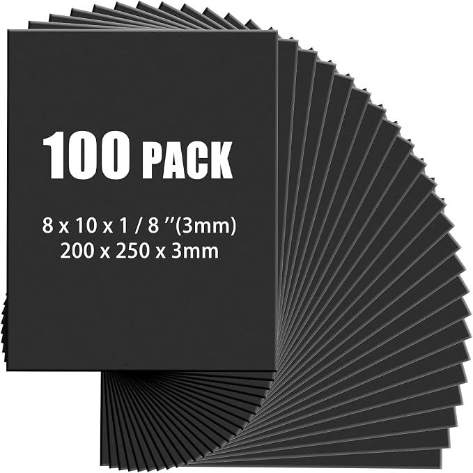 Frienda 100 Pack Black Foam Board Foam Poster Boards 8 x 10 Inch by Frienda
