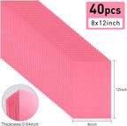 40 Pcs Pink Soft Felt Fabric Sheet 8" x 12" Assorted Color Felt Fabric Sheets - Image 2