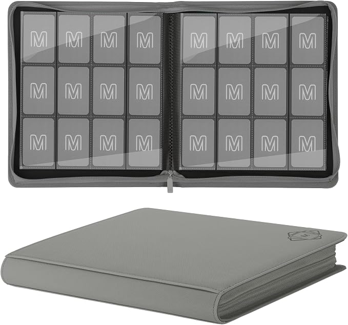 Premium Card Binder 12 Pocket for 720 Pockets Trading Card Binder, PU Zipper by MOSLA