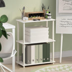 Furinno Turn-N-Tube Storage Shelves, 3-Tier Book Shelf, Corner Shelf, Toolless - Image 2