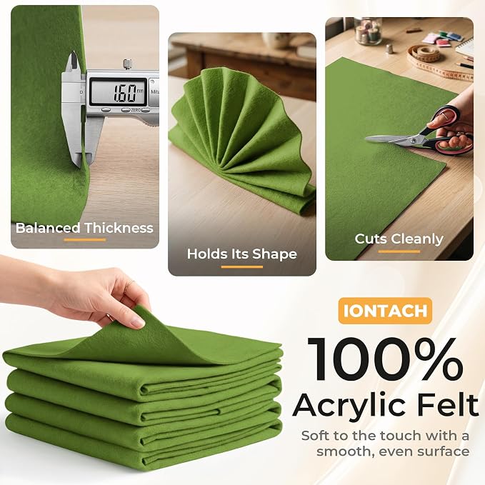 IONTACH 9" X 36" Soft Felt Sheets 1.6mm Thick | Acrylic Felt Fabric - Image 3