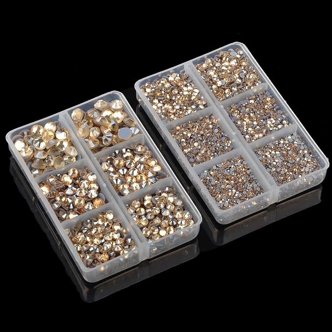 10000Pcs 2-Boxes Mixed Size Hot Fix Round Crystals Gems Glass Stones Hotfix - Image 5