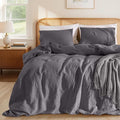 LBRO2M 100% France Linen Duvet Cover Set Cal King Size 3 Pcs Natural Flax by LBRO2MBedding
