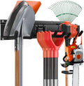 Tool Rack Kits, Garage Wall Organization Hanger with 1 Mop Hook and two 8-inch Multi-Purpose Hooks, Garden Yard Shovels Rakes for String Hedge Trimmer Brooms Hoses Folding Chairs ladders, and More