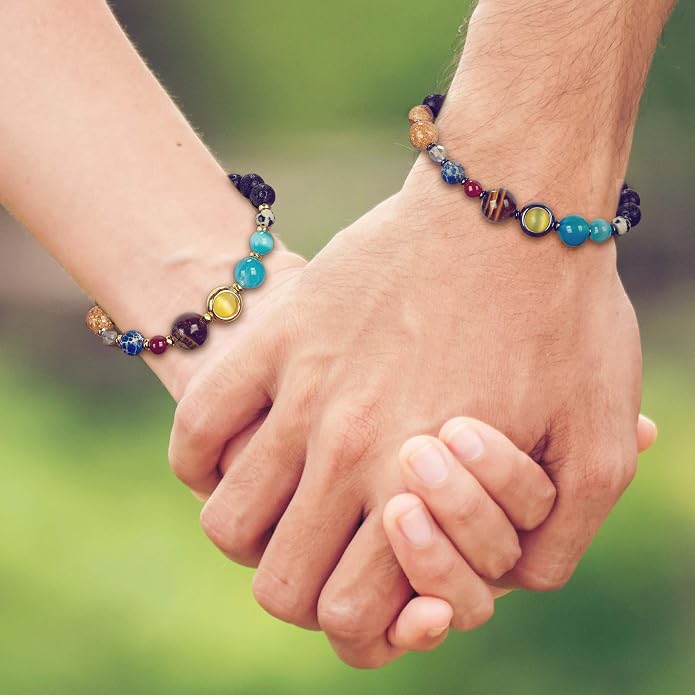 SPUNKYsoul New! His and Hers Couple Circle Distance Universe Bracelets - Image 2