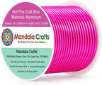 Mandala Crafts 13 Gauge Hot Pink Anodized Aluminum Craft Wire, 60 FT | Colored by MandalaCrafts