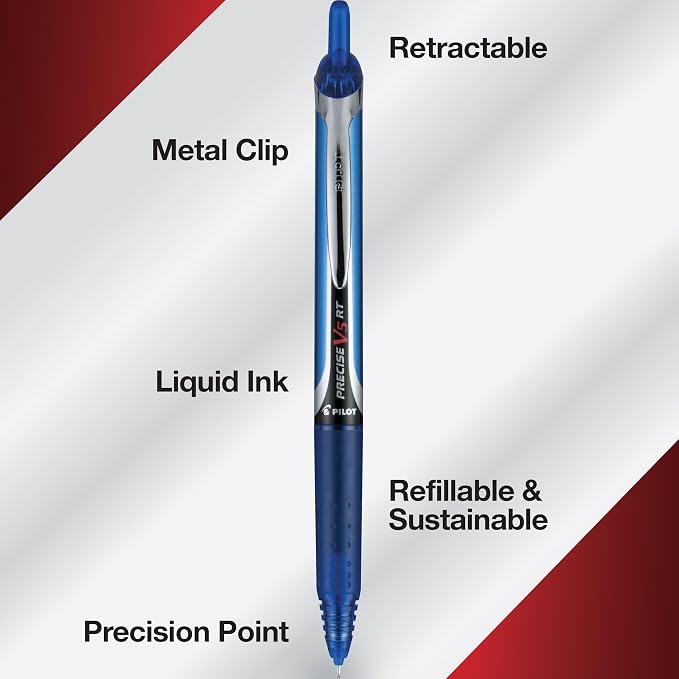 Pilot Precise V5 RT Refillable & Retractable Rolling Ball Pens, Extra Fine - Image 5