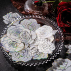 120pcs White Flower Scrapbook Stickers Pack, Vintage Roses Lilies Daisies - Image 3