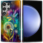 for Samsung Galaxy S23 Ultra Case, Dragonfly Dandelion Colorful Pattern Glossy by Teonvpu