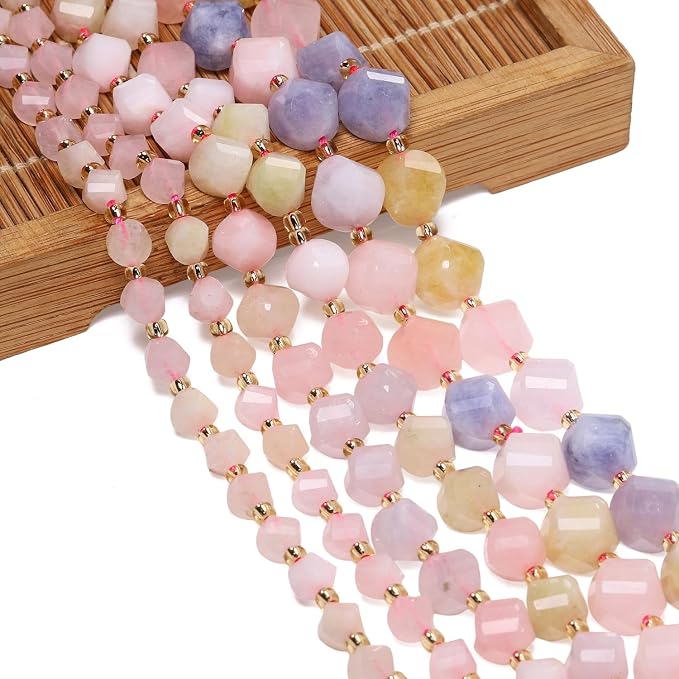 34pcs Natural Morganite Stone Beads - Image 3