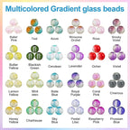 XSEINO 24 Colors 1200PCS Transparent Gradient Glass Beads Kit 6mm DIY Craft - Image 3