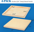 Falling in Art 4 Pack 5x5’’ Unfinished Birch Wood Panels Kit - Image 2