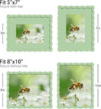 8x10 Picture Frame with Mat for 5x7, Wavy Edge Wooden Real Glass Photo Frame - Image 3