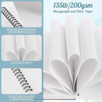 3 Pack Marker Paper Pad, 5.5×8.5in Double Sided Bleedproof Sketch Pad, - Image 4