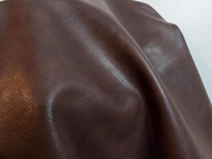 NAT Leathers | Brown pebblegrain Soft Faux Vegan Leather Fabric Sheet PU Peta - Image 4
