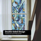 Original Hand Drawn Faux Stained Glass Window Film, Double-Sided Privacy Static - Image 4