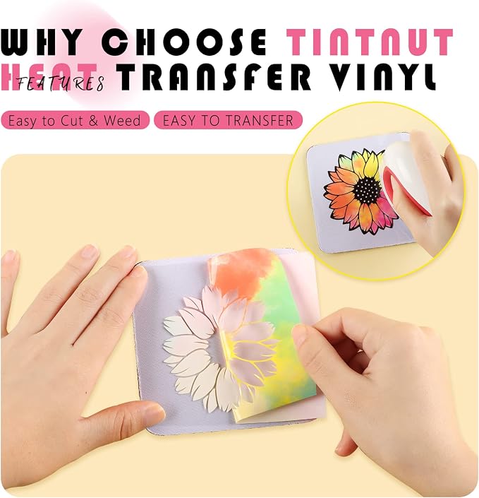 Tintnut Dreamy Tie Dye Heat Transfer Vinyl, PU HTV Sheets, easy cut & weed - Image 3