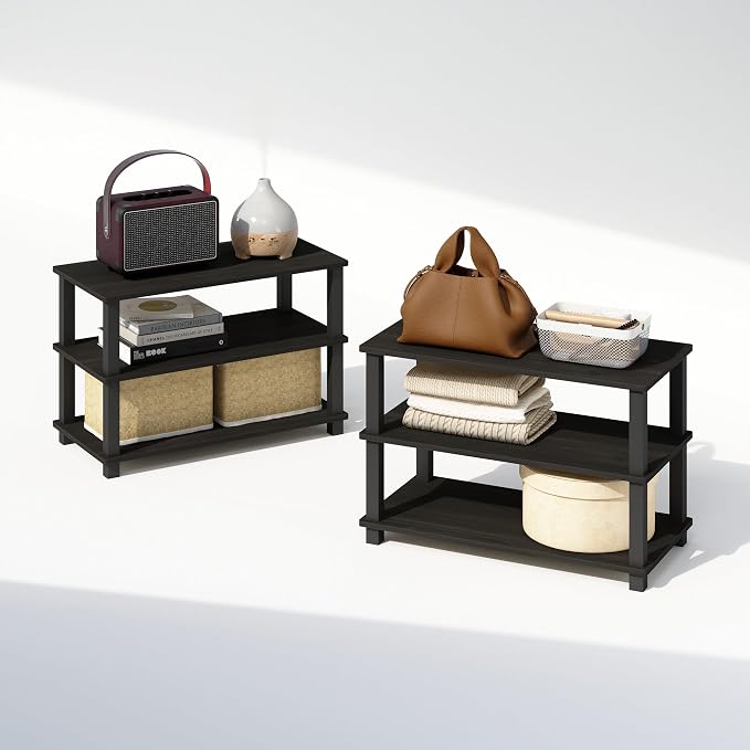 Furinno Turn-S-Tube Storage Shelves Set of 2, 3-Tier Stackable Standing Shelf - Image 6