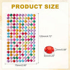 HARFINGTON 5 Sheet/800pcs Rhinestone Adhesive Stickers Self Adhesive Acrylic - Image 2