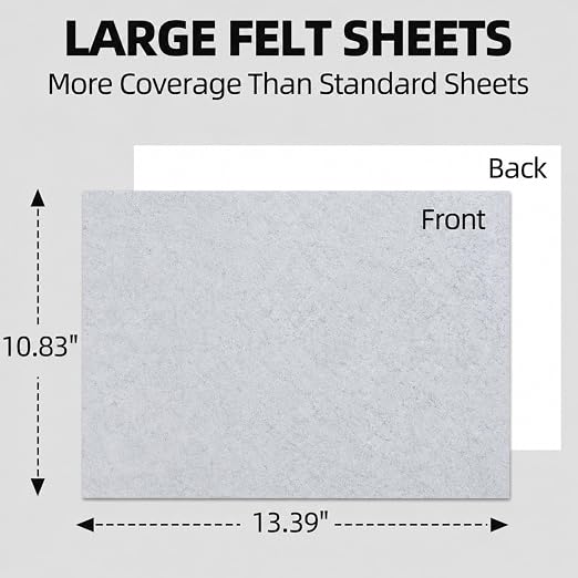6PCS Large Self Adhesive Felt Sheet, 13.4"x10.8", 2mm Thick Stiff Felt Fabric - Image 2